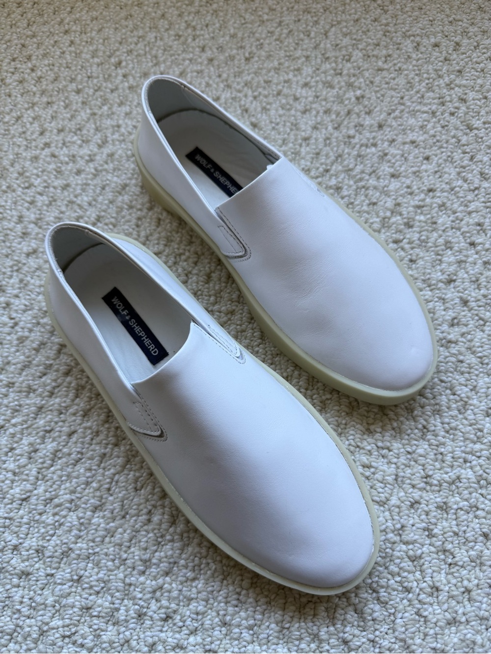 Wolf and Shepherd Cruise White Slip Ons size 37 or womens 6 mens 4.5